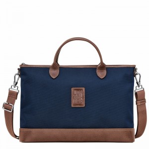 Longchamp Boxford S Aktentas Dames Blauw Uitverkoop | 20032080127