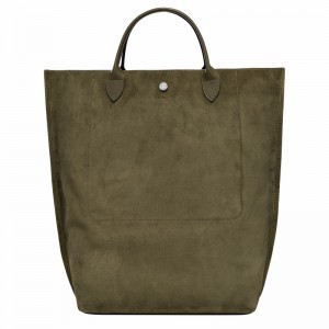 Longchamp Cabas Longchamp M Tote Tassen Dames Khaki Uitverkoop | 10277HFO292