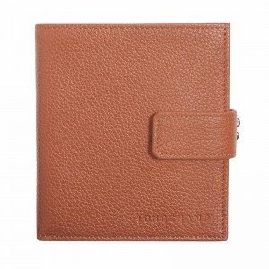 Longchamp Le FOULONNÉ Compact Portefeuille Dames Caramel Uitverkoop | L4961021121