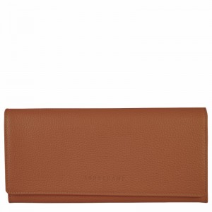 Longchamp Le FOULONNÉ Continental Portefeuille Dames Caramel Uitverkoop | L3044021121