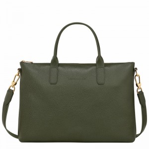 Longchamp Le FOULONNÉ S Aktentas Dames Khaki Uitverkoop | 20032021892