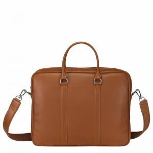 Longchamp Le FOULONNÉ S Aktentas Heren Caramel Uitverkoop | L2122021F72-