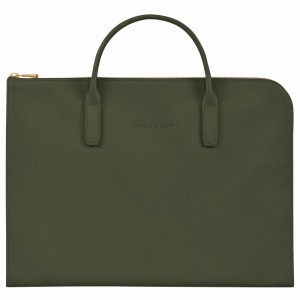 Longchamp Le FOULONNÉ S Aktentas Heren Khaki Uitverkoop | L2115021892-