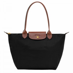 Longchamp Le Pliage Original M Tote Tassen Dames Zwart Uitverkoop | L2605089001