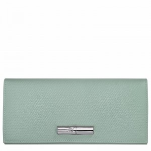 Longchamp Le Roseau Flap Portefeuille Dames Celadon Uitverkoop | L3044HFP282