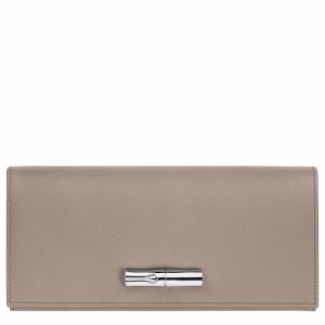 Longchamp Le Roseau Flap Portefeuille Dames Grijs Uitverkoop | L3044HFP266