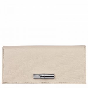 Longchamp Le Roseau Flap Portefeuille Dames Wit Uitverkoop | L3044HFP555