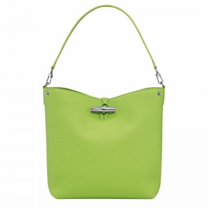 Longchamp Le Roseau M Schoudertas Dames Groen Uitverkoop | 10281HFP355