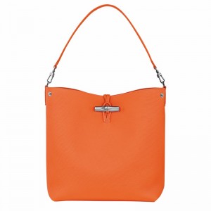 Longchamp Le Roseau M Schoudertas Dames Oranje Uitverkoop | 10281HFP017