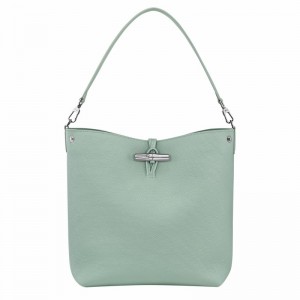 Longchamp Le Roseau M Schoudertas Dames Celadon Uitverkoop | 10281HFP282