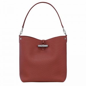 Longchamp Le Roseau M Schoudertas Dames Bruin Uitverkoop | 10281HFP404