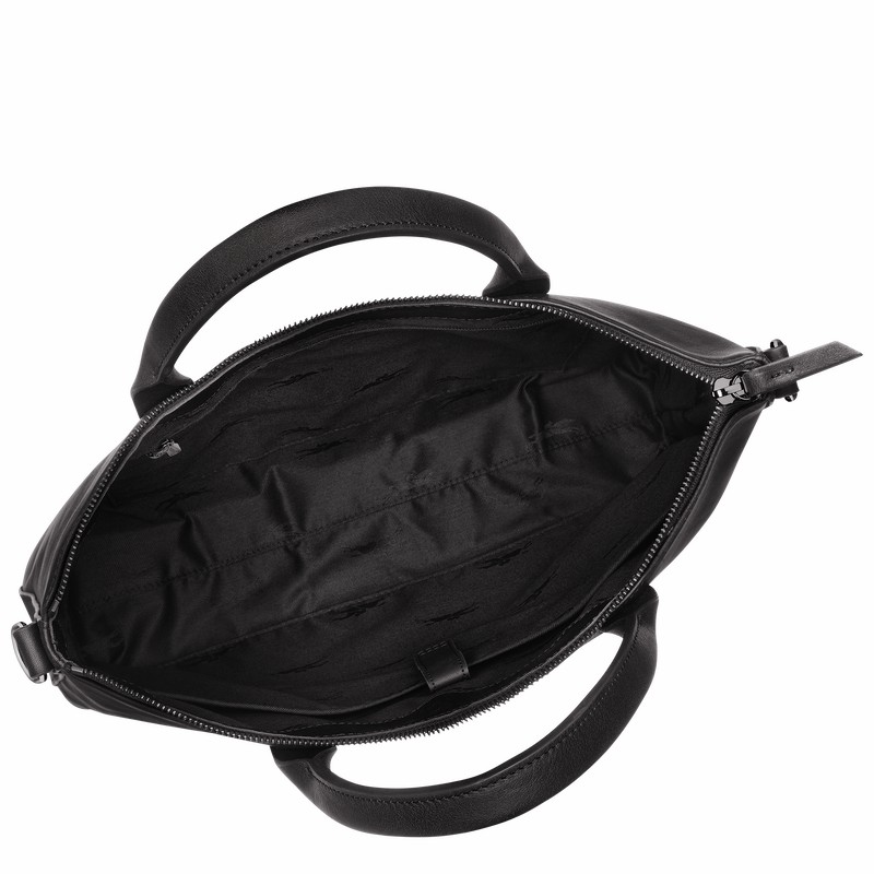 Longchamp 3D Aktentas Dames Zwart Uitverkoop | 10237HCV001