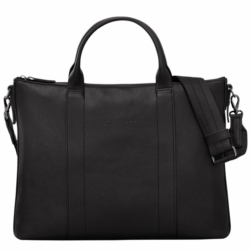 Longchamp 3D Aktentas Dames Zwart Uitverkoop | 10237HCV001