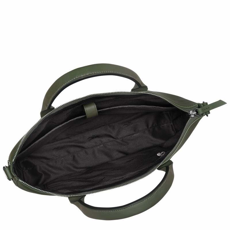 Longchamp 3D Aktentas Heren Khaki Uitverkoop | 10237HCV292-