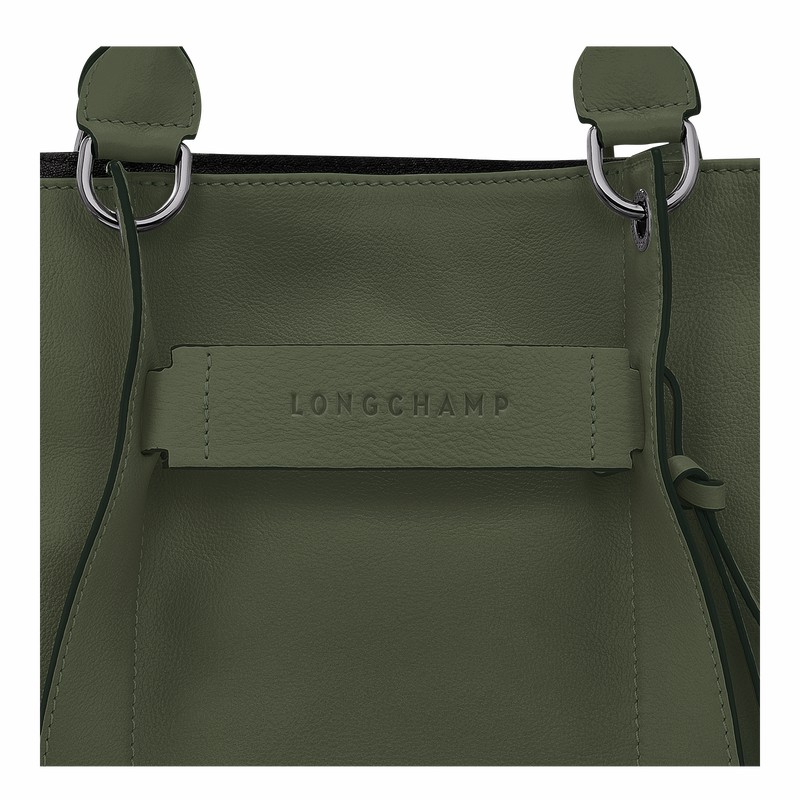 Longchamp 3D L Handtas Dames Khaki Uitverkoop | 10198HCV292