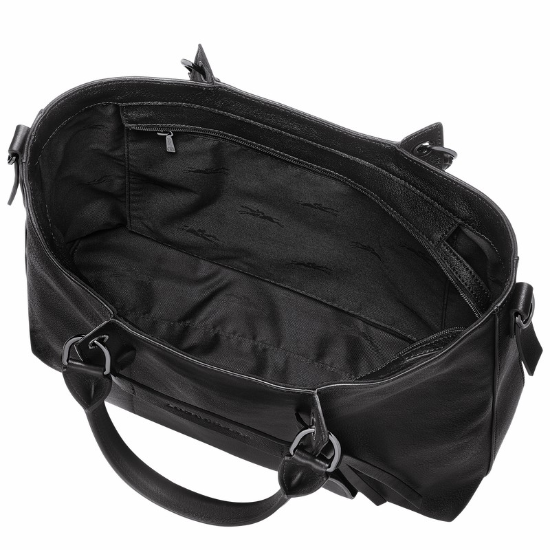 Longchamp 3D L Handtas Dames Zwart Uitverkoop | 10198HCV001