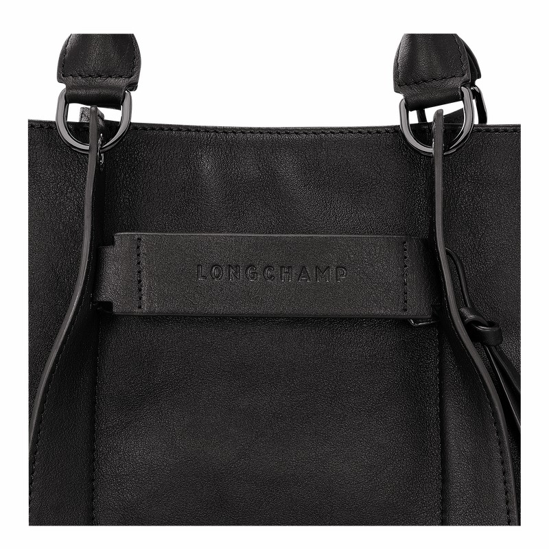 Longchamp 3D L Handtas Dames Zwart Uitverkoop | 10198HCV001