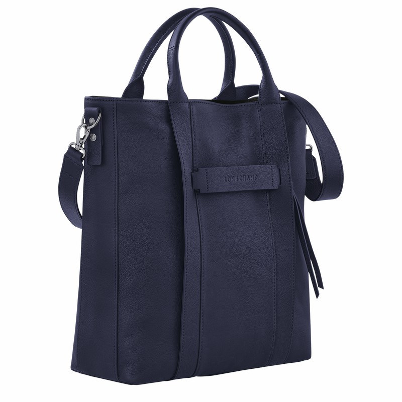 Longchamp 3D L Tote Tassen Heren Donkerblauw Uitverkoop | 20052HCV645-