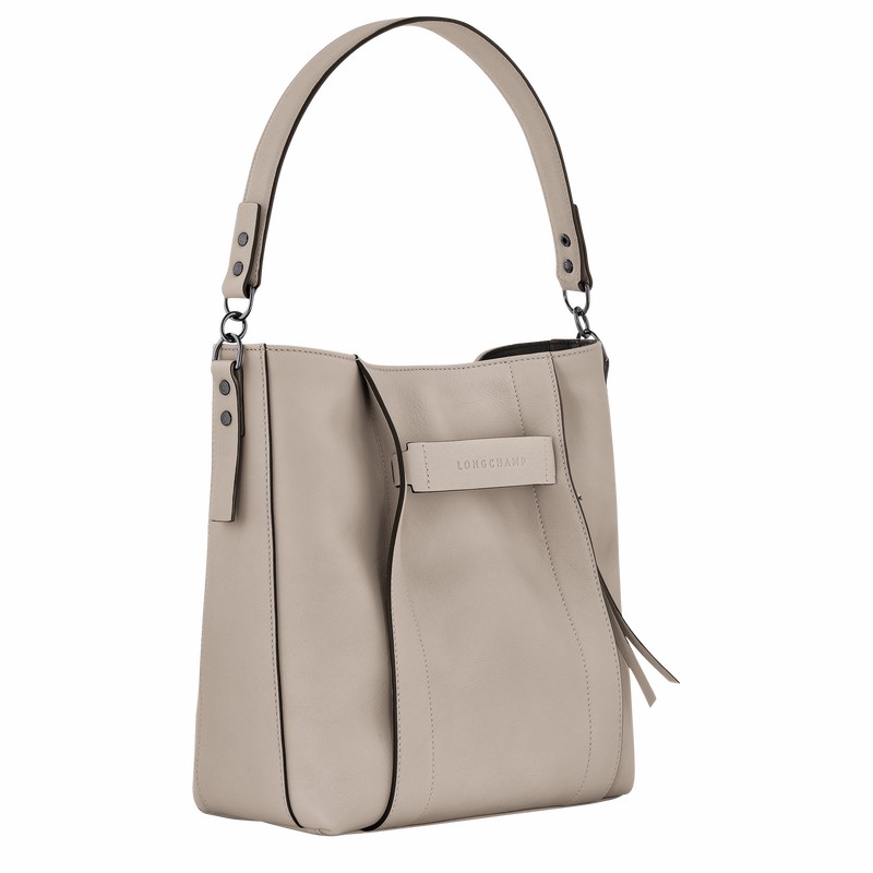 Longchamp 3D M Hobo Tas Dames Grijs Uitverkoop | 10225HCV299