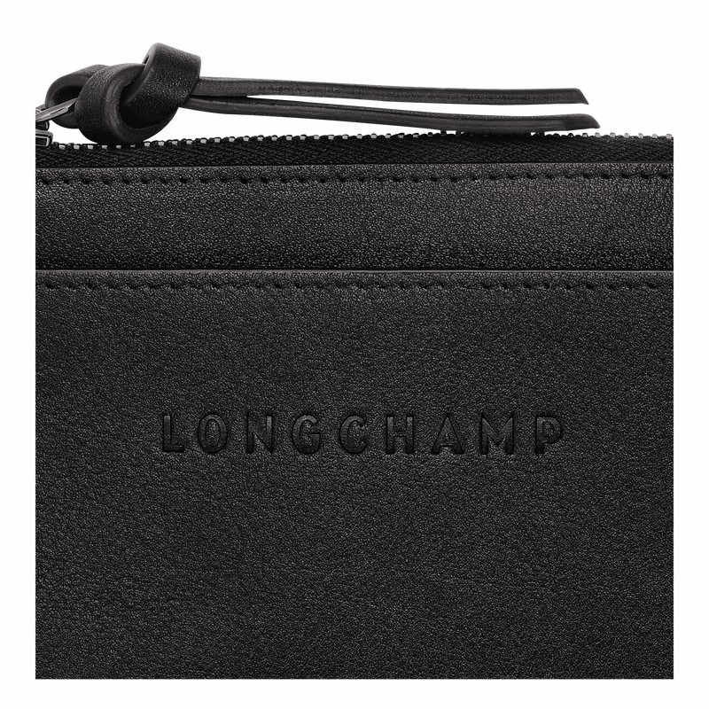 Longchamp 3D Pasjeshouder Dames Zwart Uitverkoop | 30034HCV001