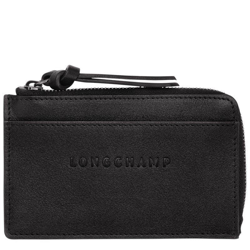 Longchamp 3D Pasjeshouder Dames Zwart Uitverkoop | 30034HCV001