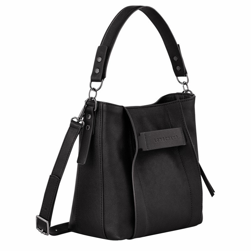 Longchamp 3D S Crossbodytassen Dames Zwart Uitverkoop | 10215HCV001