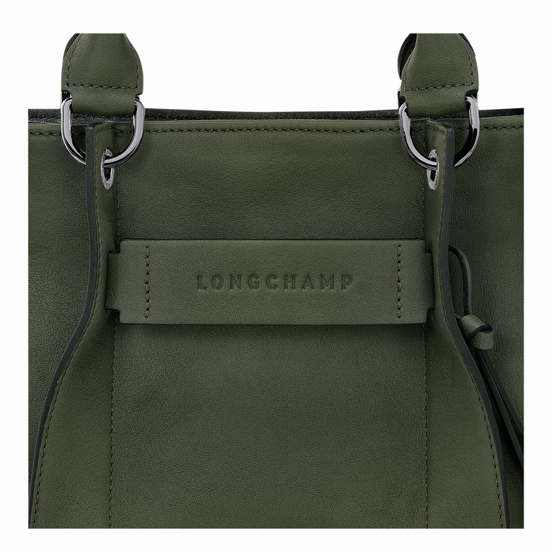 Longchamp 3D S Handtas Dames Khaki Uitverkoop | 10197HCV292