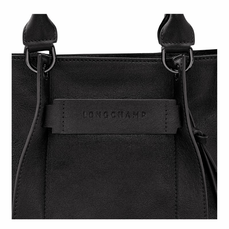 Longchamp 3D S Handtas Dames Zwart Uitverkoop | 10197HCV001