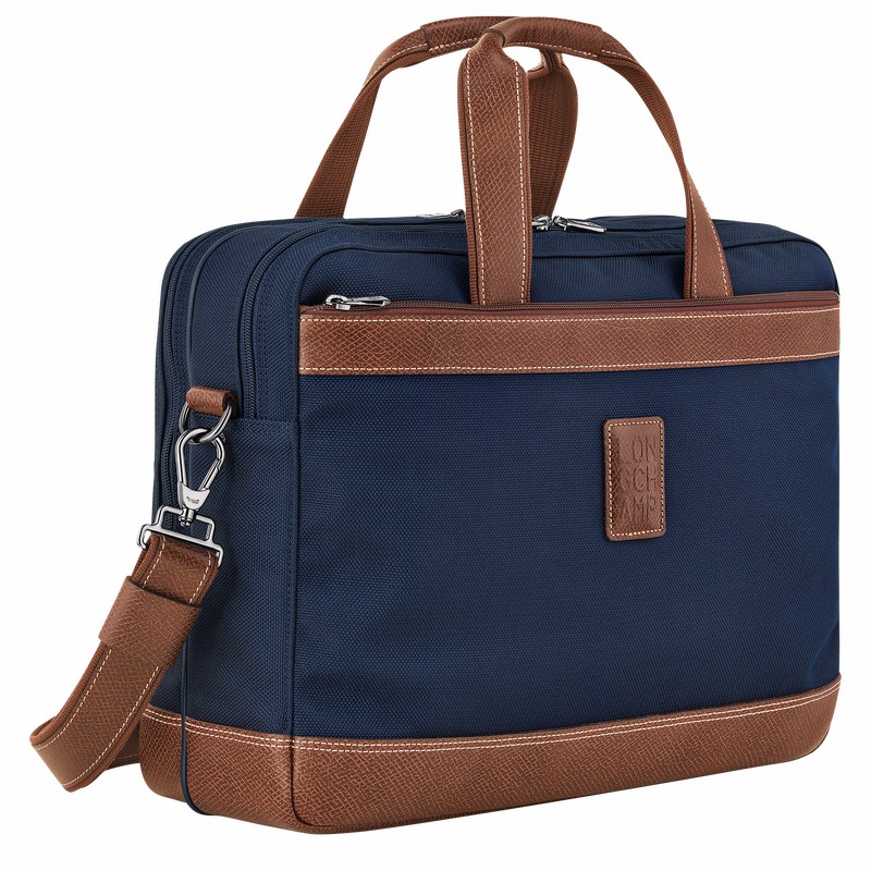 Longchamp Boxford L Aktentas Heren Blauw Uitverkoop | L1487080127