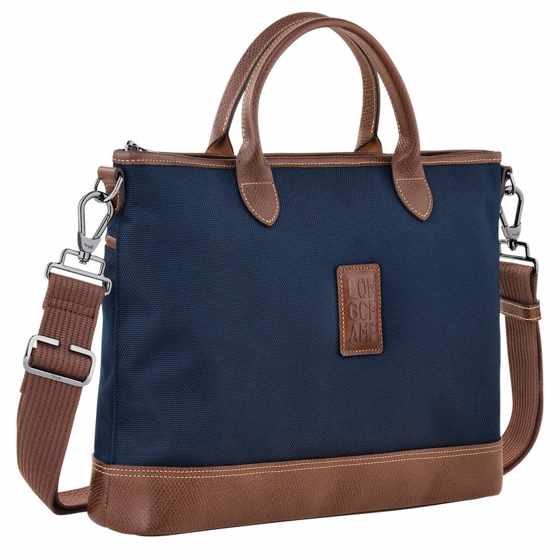 Longchamp Boxford S Aktentas Dames Blauw Uitverkoop | 20032080127