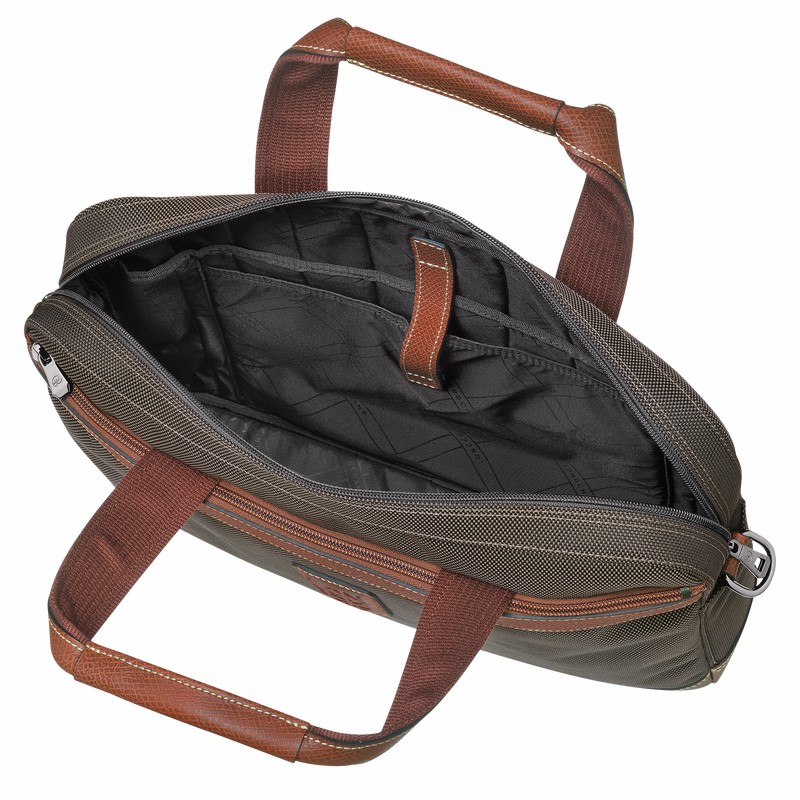 Longchamp Boxford S Aktentas Heren Bruin Uitverkoop | L1486080042