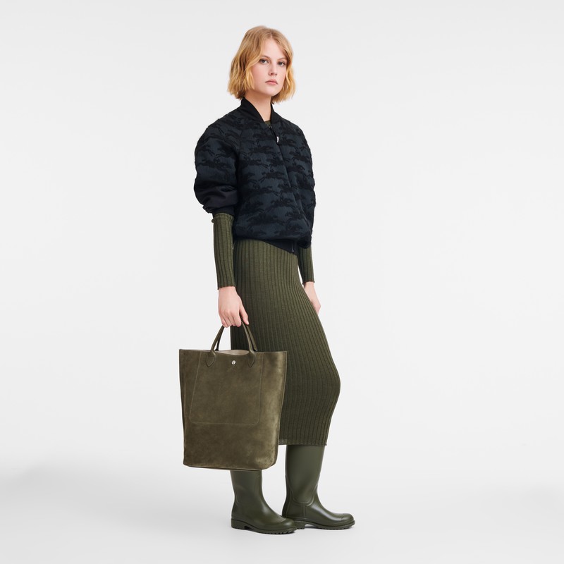 Longchamp Cabas Longchamp M Tote Tassen Dames Khaki Uitverkoop | 10277HFO292