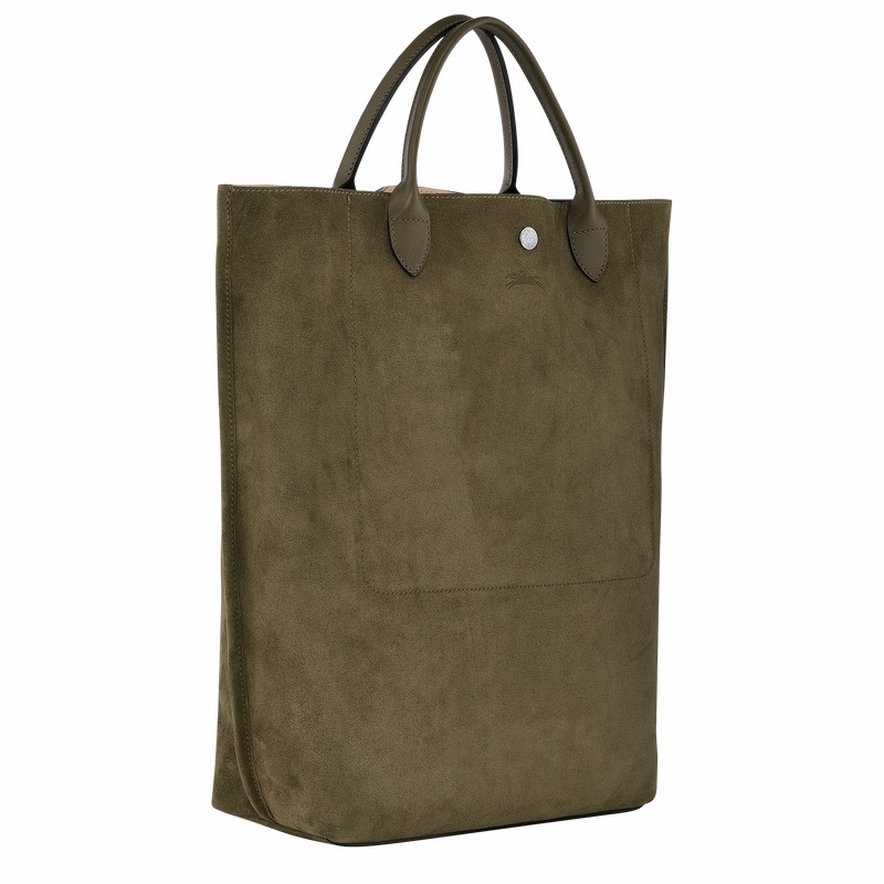 Longchamp Cabas Longchamp M Tote Tassen Dames Khaki Uitverkoop | 10277HFO292