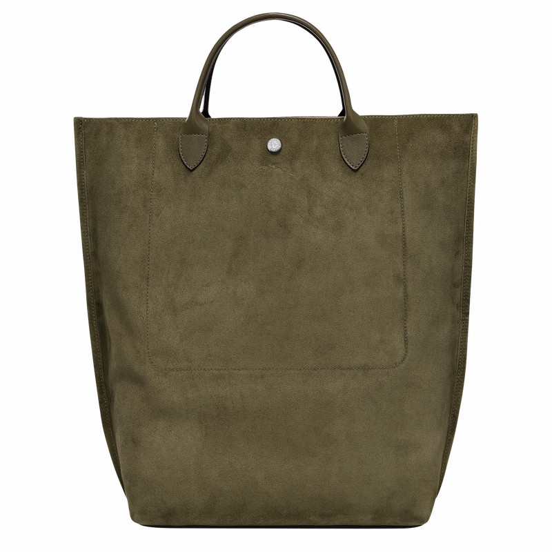 Longchamp Cabas Longchamp M Tote Tassen Dames Khaki Uitverkoop | 10277HFO292