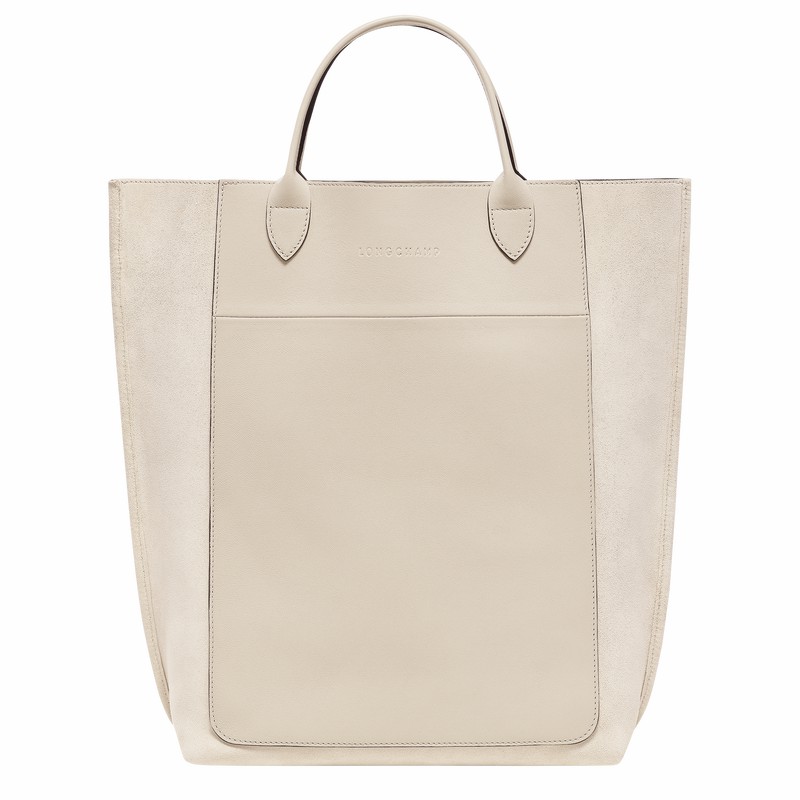 Longchamp Cabas Longchamp M Tote Tassen Dames Beige Uitverkoop | 10277HFO237