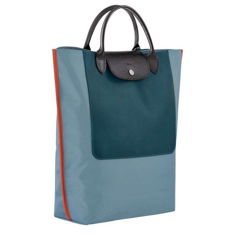 Longchamp Cabas Longchamp M Tote Tassen Heren Blauw Uitverkoop | 10264093427-