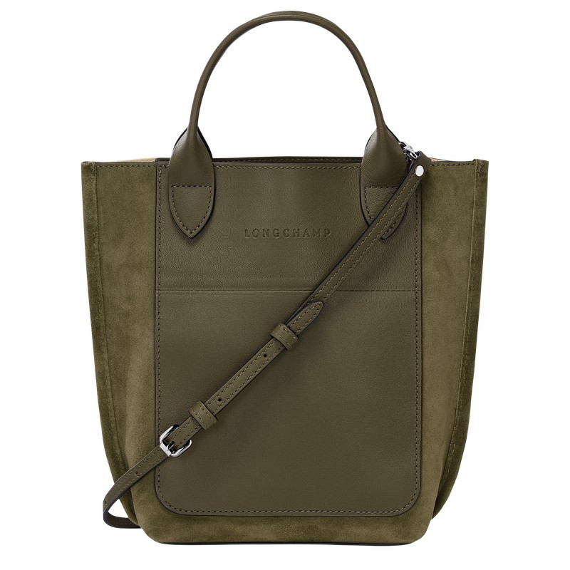 Longchamp Cabas Longchamp XS Tote Tassen Dames Khaki Uitverkoop | 10276HFO292