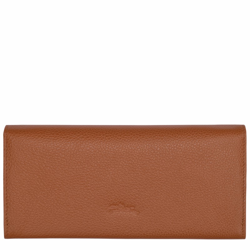 Longchamp Le FOULONNÉ Continental Portefeuille Dames Caramel Uitverkoop | L3044021121