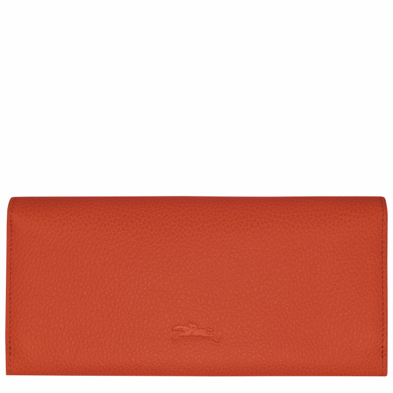 Longchamp Le FOULONNÉ Continental Portefeuille Dames Oranje Uitverkoop | L3044021685