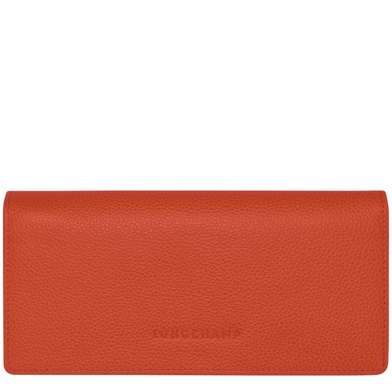 Longchamp Le FOULONNÉ Continental Portefeuille Dames Oranje Uitverkoop | L3044021685