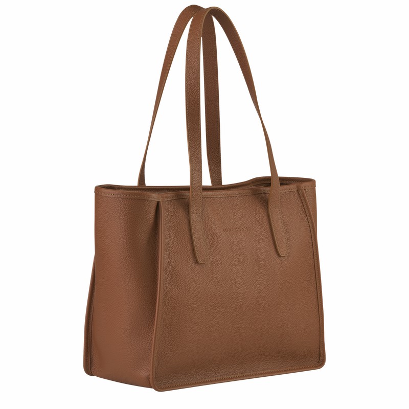 Longchamp Le FOULONNÉ L Tote Tassen Dames Caramel Uitverkoop | 10190021121