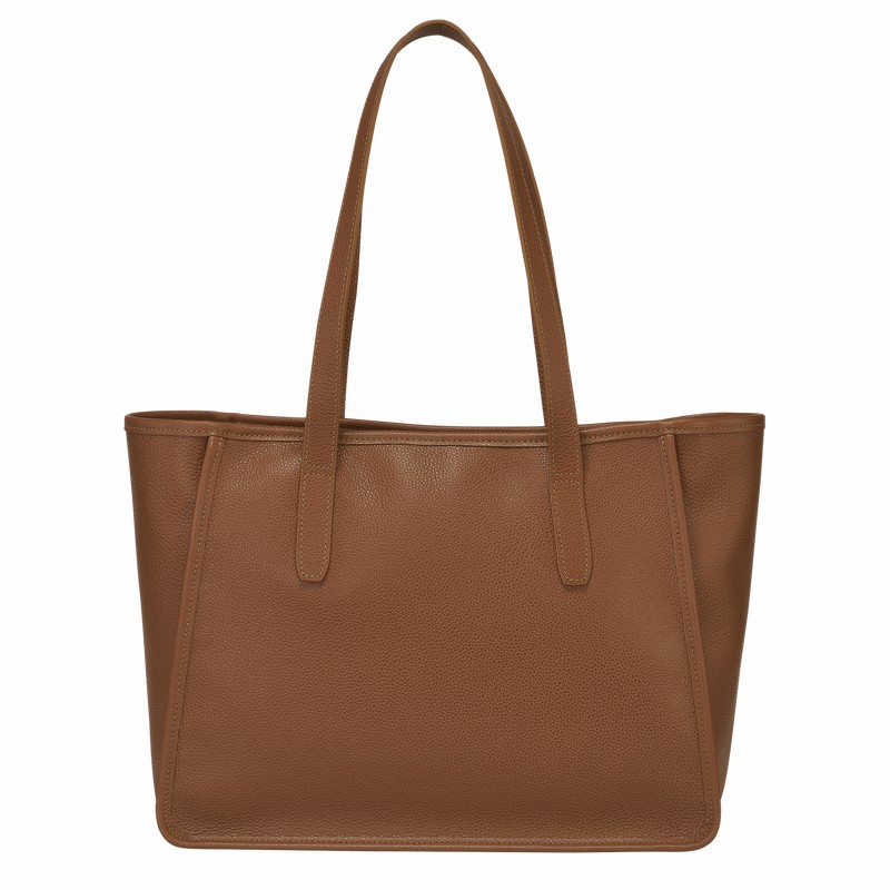 Longchamp Le FOULONNÉ L Tote Tassen Dames Caramel Uitverkoop | 10190021121