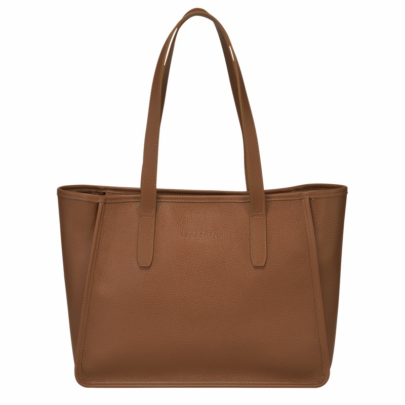 Longchamp Le FOULONNÉ L Tote Tassen Dames Caramel Uitverkoop | 10190021121