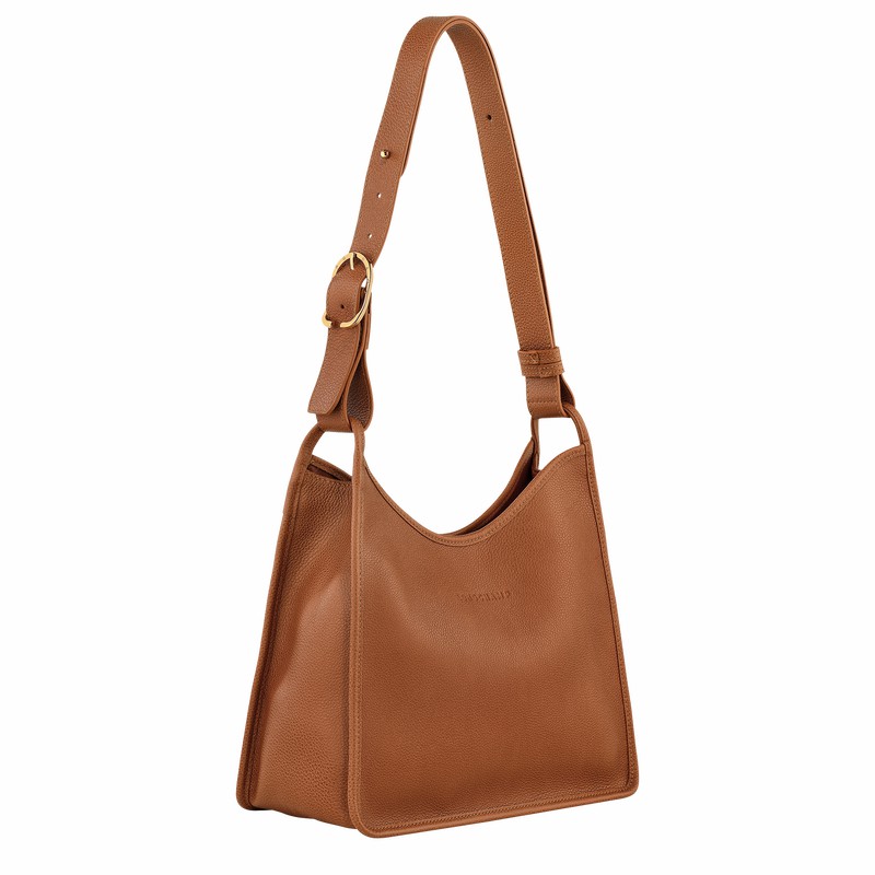 Longchamp Le FOULONNÉ M Hobo Tas Dames Caramel Uitverkoop | 10155021121