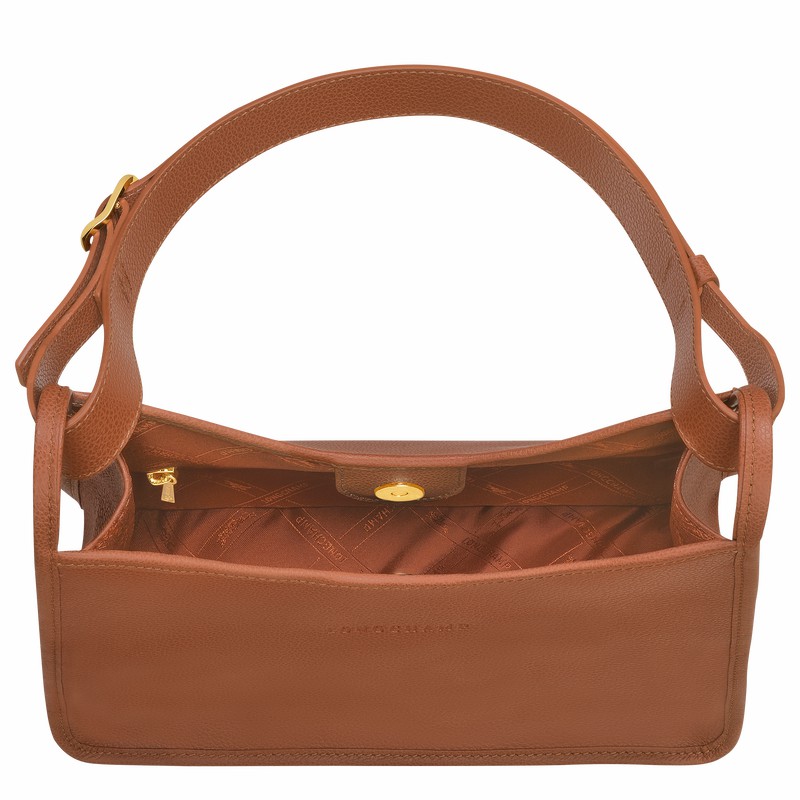 Longchamp Le FOULONNÉ M Hobo Tas Dames Caramel Uitverkoop | 10155021121