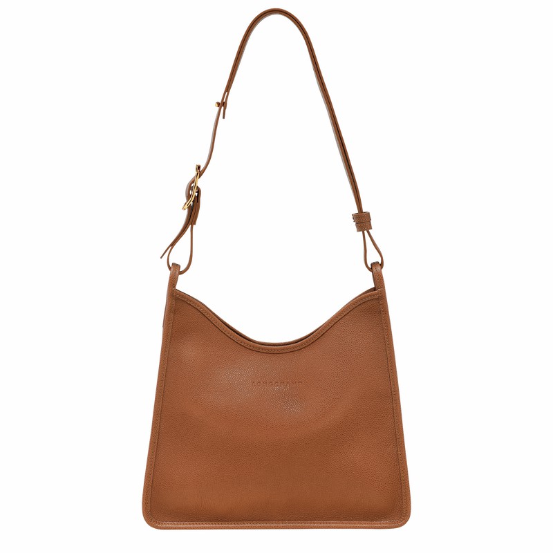 Longchamp Le FOULONNÉ M Hobo Tas Dames Caramel Uitverkoop | 10155021121