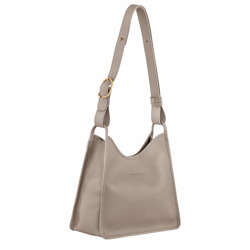 Longchamp Le FOULONNÉ M Hobo Tas Dames Grijs Uitverkoop | 10155021P55