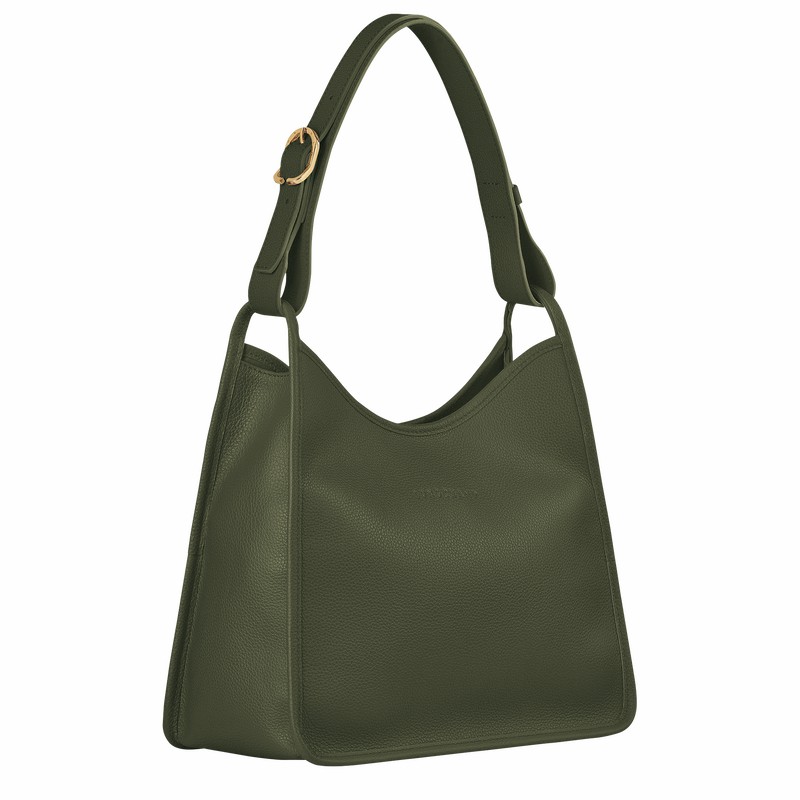 Longchamp Le FOULONNÉ M Hobo Tas Dames Khaki Uitverkoop | 10155021892