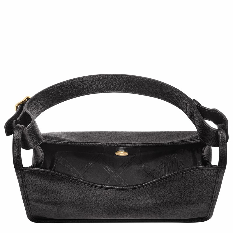 Longchamp Le FOULONNÉ M Hobo Tas Dames Zwart Uitverkoop | 10155021001