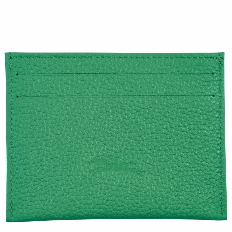 Longchamp Le FOULONNÉ Pasjeshouder Dames Groen Uitverkoop | L3218021129